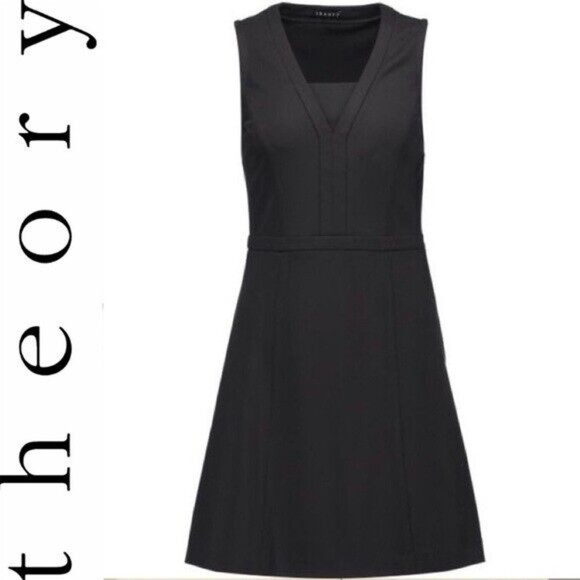 Theory Dresses & Skirts - Theory Adisa Raydon A Line Pointe Black Dress Women Mini Sleeveless 6